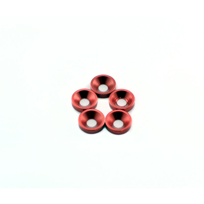 M3 ANODIZED COUNTERSUNK WASHERS RED